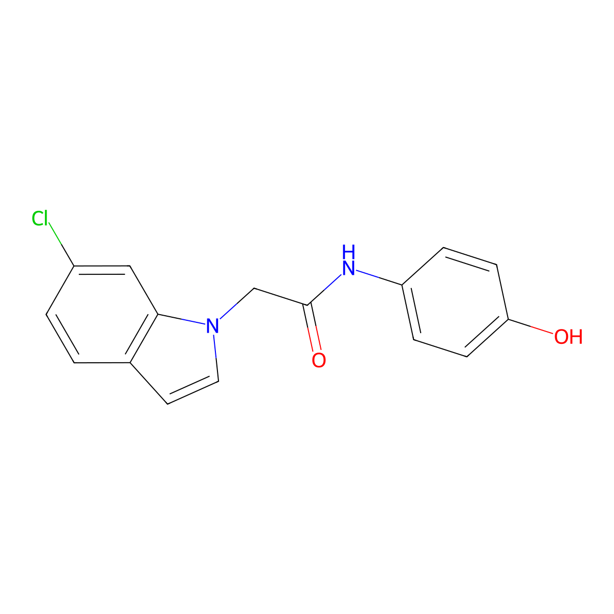 2-(6-chloro-1H-indol-1-yl)-N-(4-hydroxyphenyl)acetamide molecular structure, CAS 1144478-60-3
