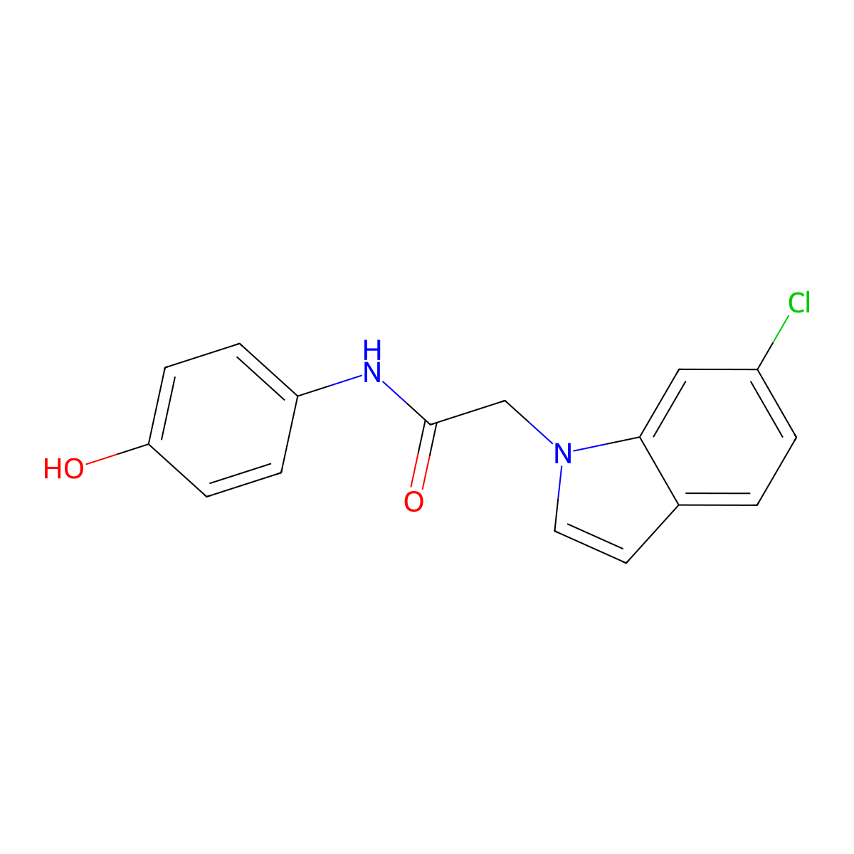 2-(6-chloro-1H-indol-1-yl)-N-(4-hydroxyphenyl)acetamide molecular structure, CAS 1144478-60-3