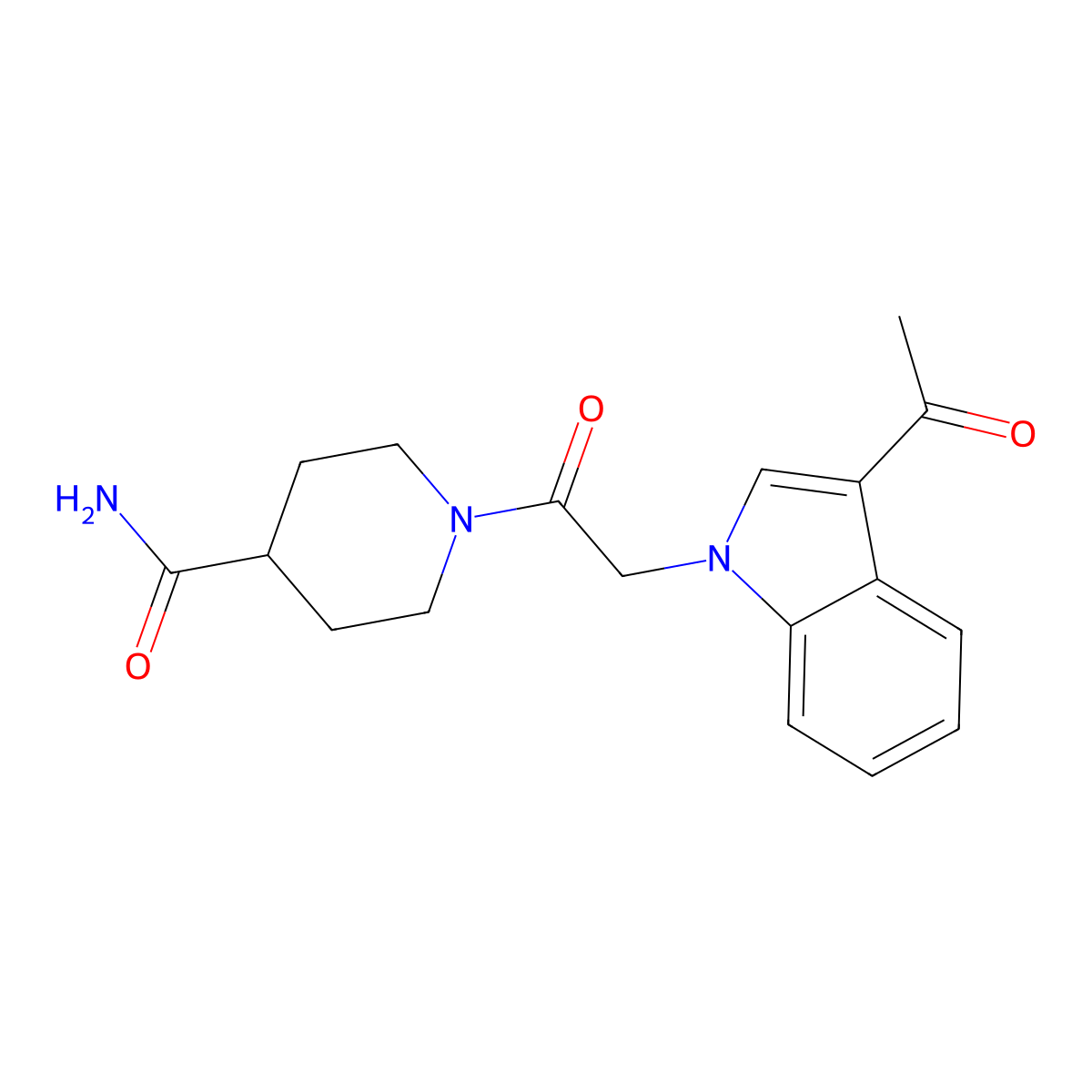 1-[(3-acetyl-1H-indol-1-yl)acetyl]piperidine-4-carboxamide molecular structure, CAS 1144478-65-8