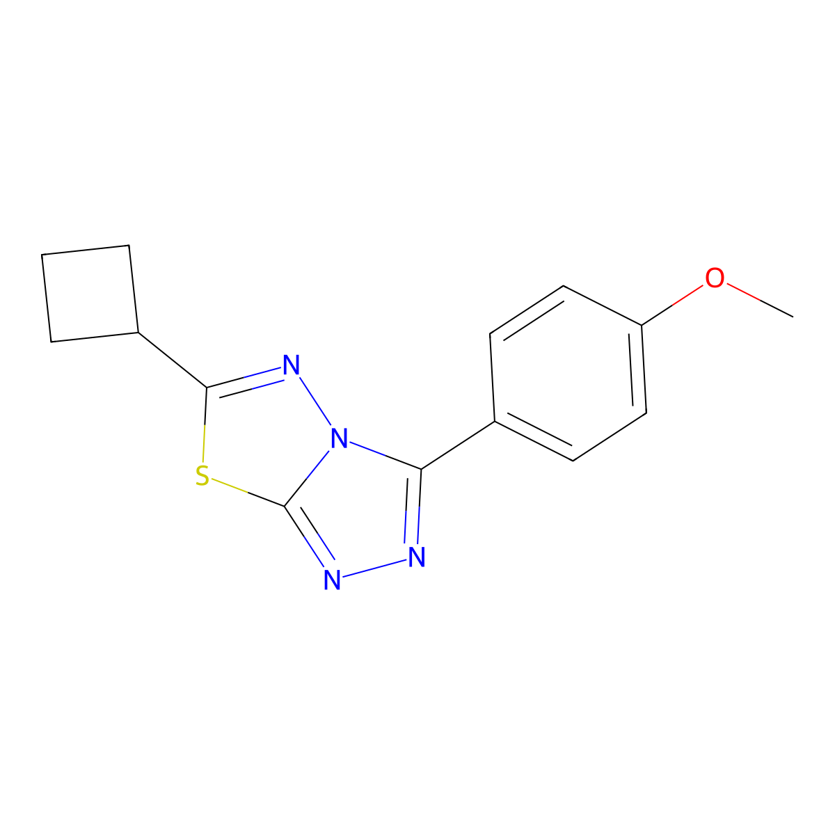 6-Cyclobutyl-3-(4-methoxyphenyl)-[1,2,4]triazolo[3,4-b][1,3,4]thiadiazole molecular structure, CAS 1144478-67-0