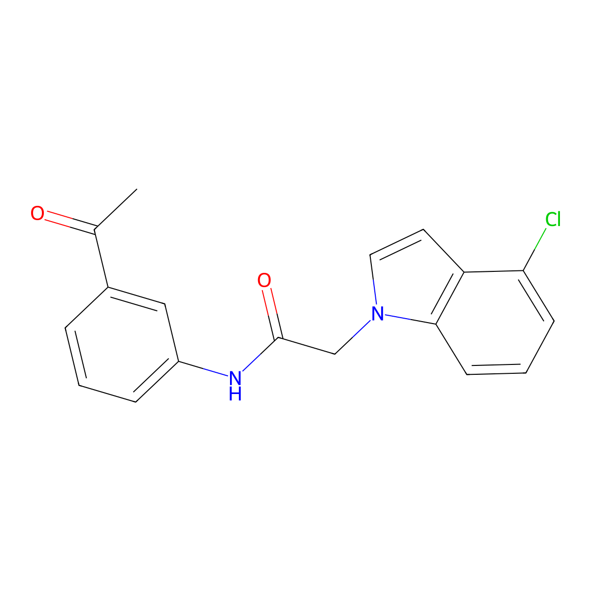 N-(3-acetylphenyl)-2-(4-chloro-1H-indol-1-yl)acetamide molecular structure, CAS 1144478-72-7