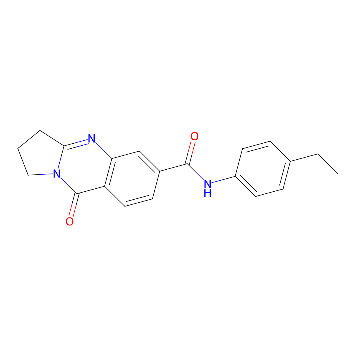 N-(4-ethylphenyl)-9-oxo-1,2,3,9-tetrahydropyrrolo[2,1-b]quinazoline-6-carboxamide molecular structure, CAS 1144478-75-0
