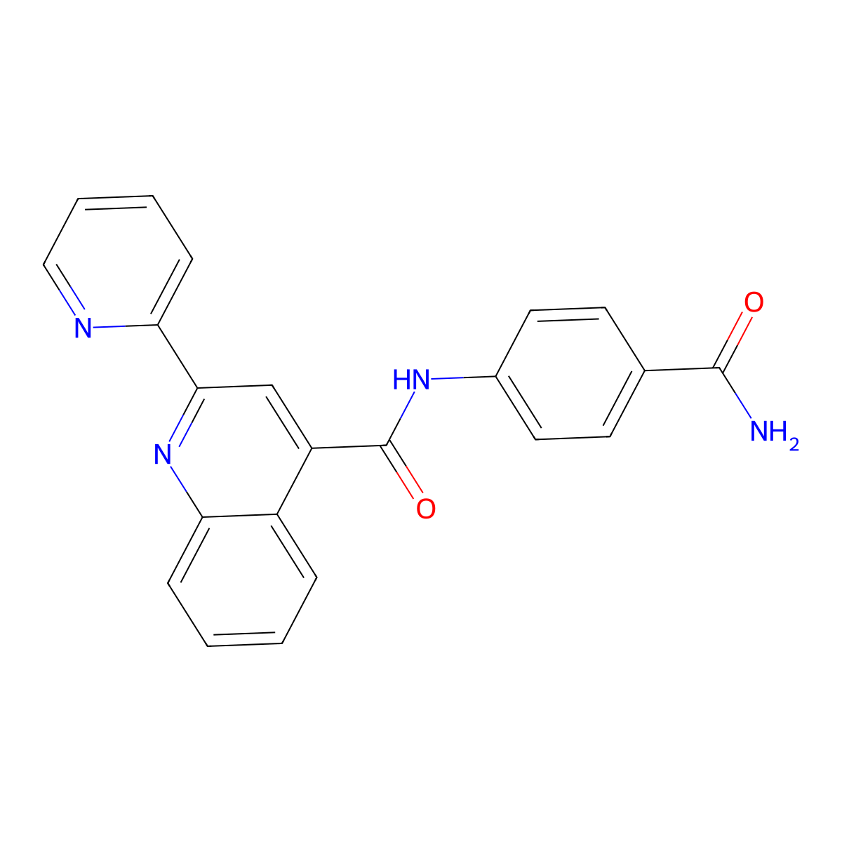 N-(4-carbamoylphenyl)-2-(pyridin-2-yl)quinoline-4-carboxamide molecular structure, CAS 1144478-78-3
