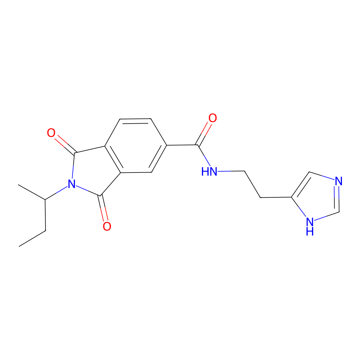 2-(butan-2-yl)-N-[2-(1H-imidazol-4-yl)ethyl]-1,3-dioxo-2,3-dihydro-1H-isoindole-5-carboxamide molecular structure, CAS 1144479-02-6