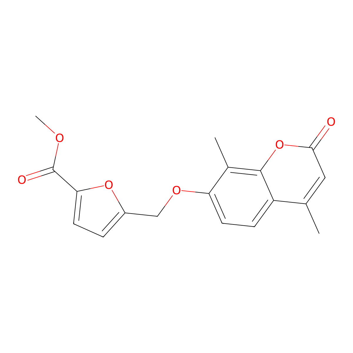 methyl 5-{[(4,8-dimethyl-2-oxo-2H-chromen-7-yl)oxy]methyl}-2-furoate molecular structure, CAS 1144479-14-0