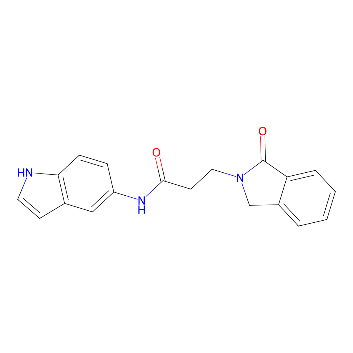 N-(1H-indol-5-yl)-3-(1-oxo-1,3-dihydro-2H-isoindol-2-yl)propanamide molecular structure, CAS 1144479-25-3