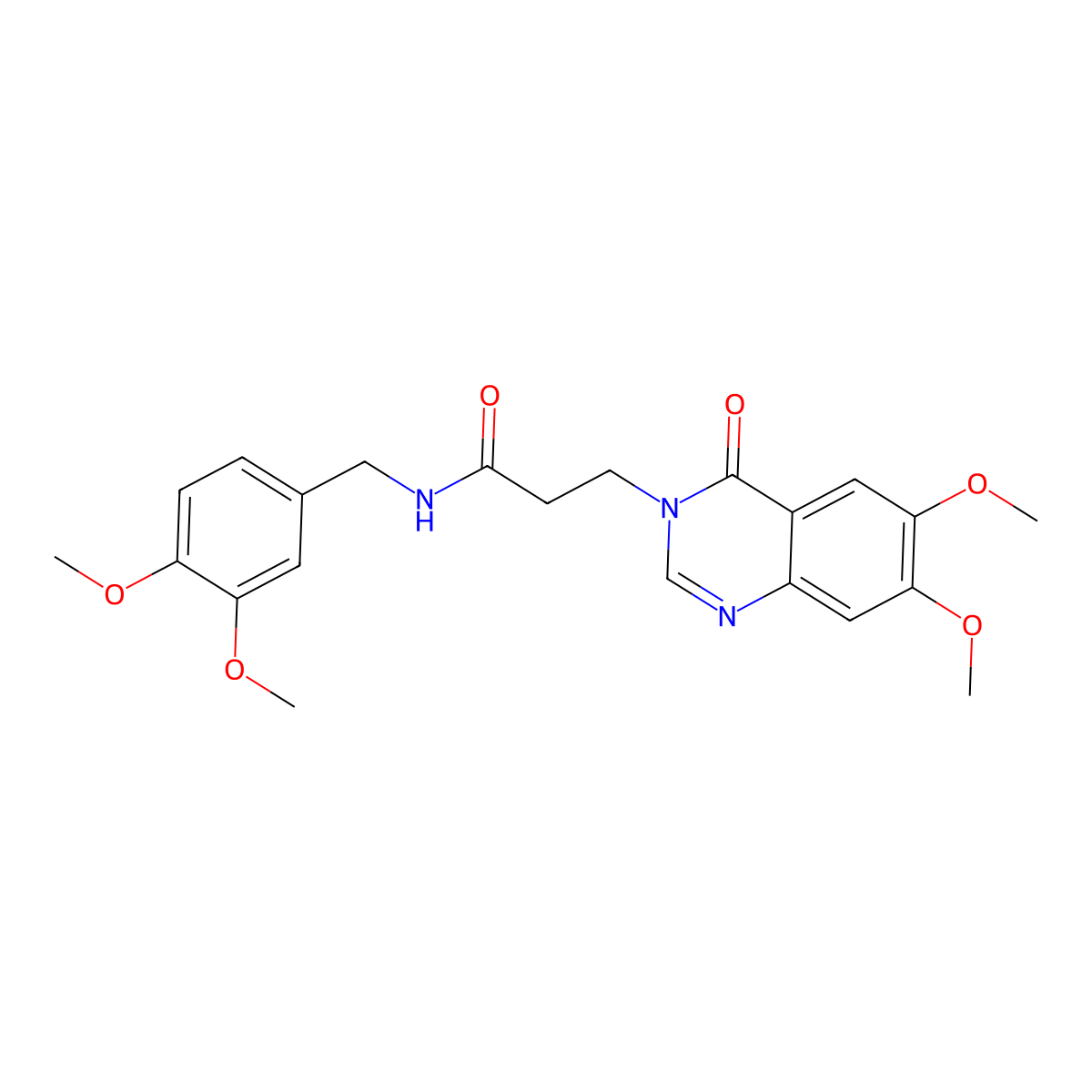 N-(3,4-dimethoxybenzyl)-3-(6,7-dimethoxy-4-oxoquinazolin-3(4H)-yl)propanamide molecular structure, CAS 1144479-30-0