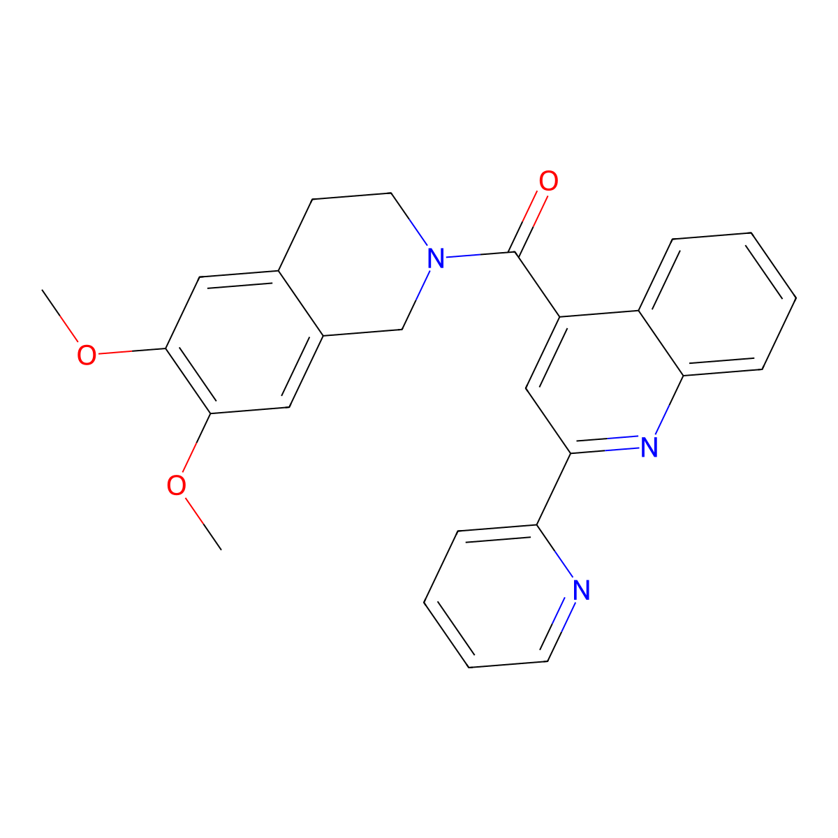 [6,7-dimethoxy-3,4-dihydro-2(1H)-isoquinolinyl][2-(2-pyridyl)-4-quinolyl]methanone molecular structure, CAS 1144479-31-1