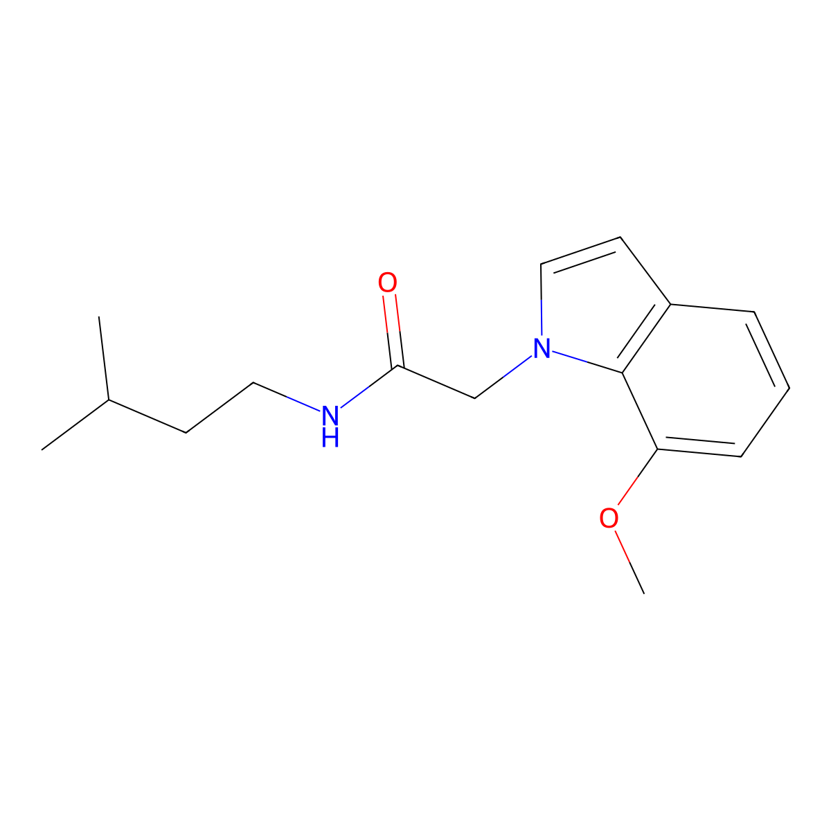 2-(7-methoxy-1H-indol-1-yl)-N-(3-methylbutyl)acetamide molecular structure, CAS 1144479-41-3