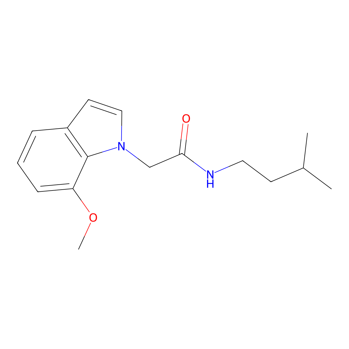 2-(7-methoxy-1H-indol-1-yl)-N-(3-methylbutyl)acetamide molecular structure, CAS 1144479-41-3