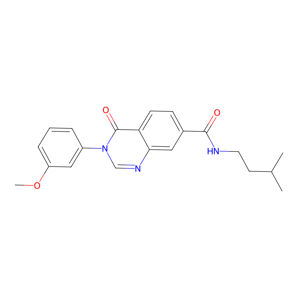 3-(3-methoxyphenyl)-N-(3-methylbutyl)-4-oxo-3,4-dihydroquinazoline-7-carboxamide molecular structure, CAS 1144479-52-6