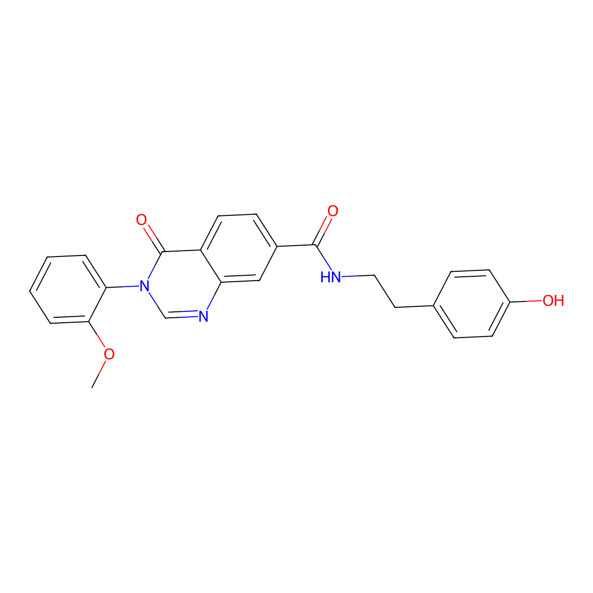 N-[2-(4-hydroxyphenyl)ethyl]-3-(2-methoxyphenyl)-4-oxo-3,4-dihydroquinazoline-7-carboxamide molecular structure, CAS 1144479-53-7