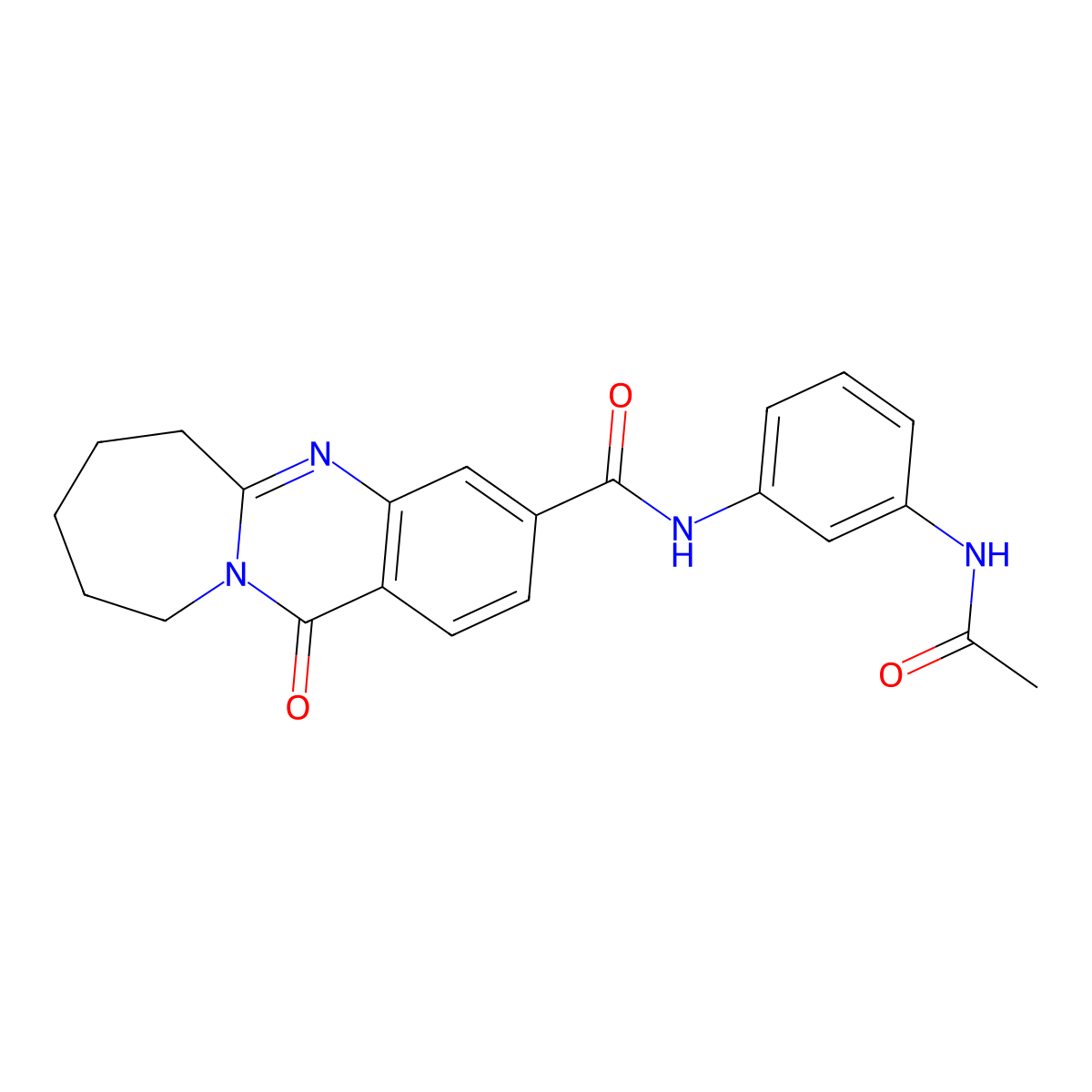 N-[3-(acetylamino)phenyl]-12-oxo-6,7,8,9,10,12-hexahydroazepino[2,1-b]quinazoline-3-carboxamide molecular structure, CAS 1144479-56-0