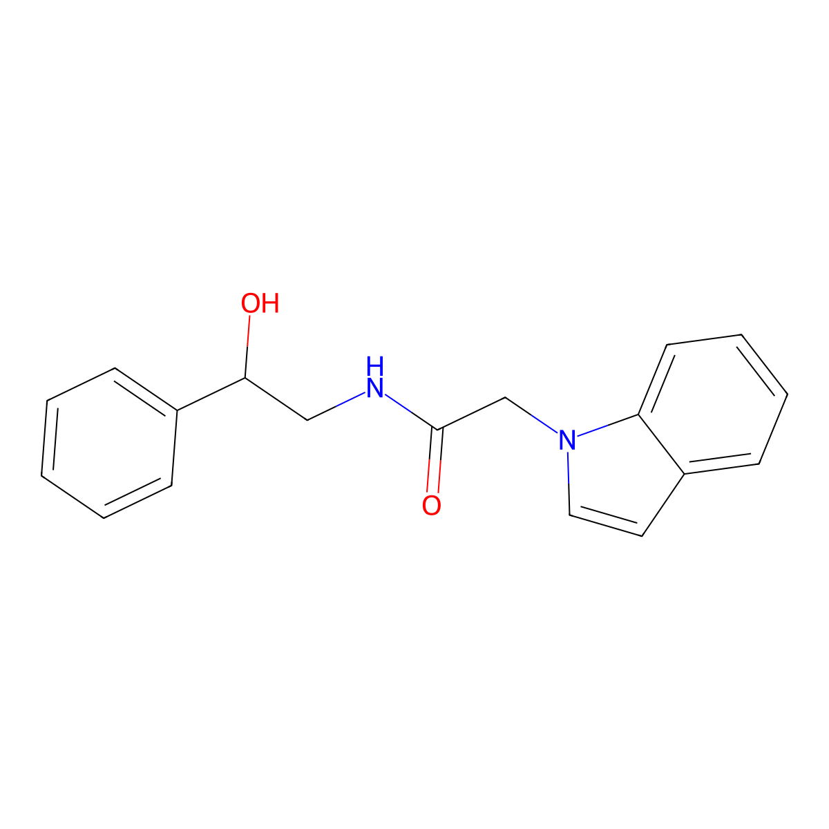N-(2-hydroxy-2-phenylethyl)-2-(1H-indol-1-yl)acetamide molecular structure, CAS 1144479-83-3