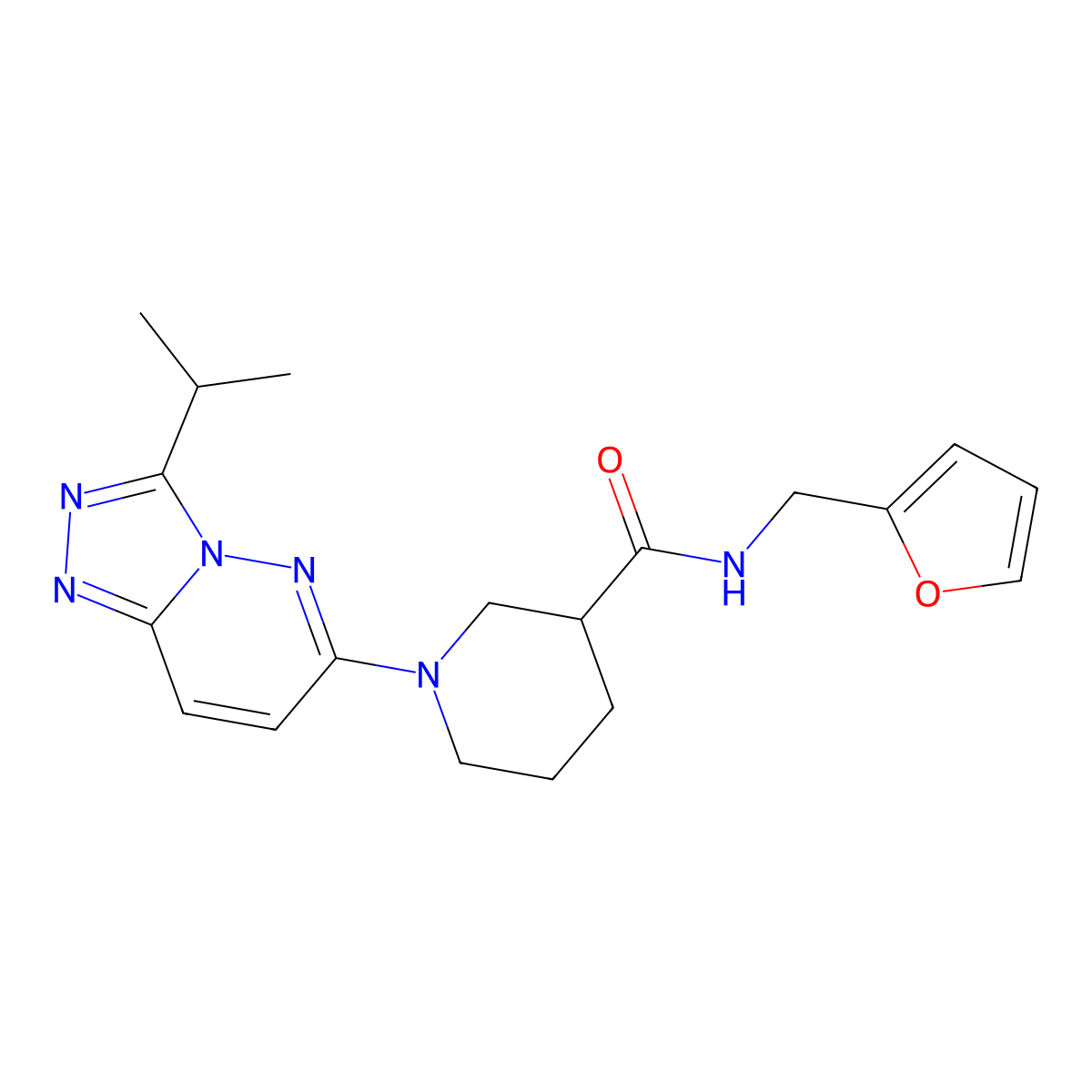 N-(furan-2-ylmethyl)-1-[3-(propan-2-yl)[1,2,4]triazolo[4,3-b]pyridazin-6-yl]piperidine-3-carboxamide molecular structure, CAS 1144480-19-2