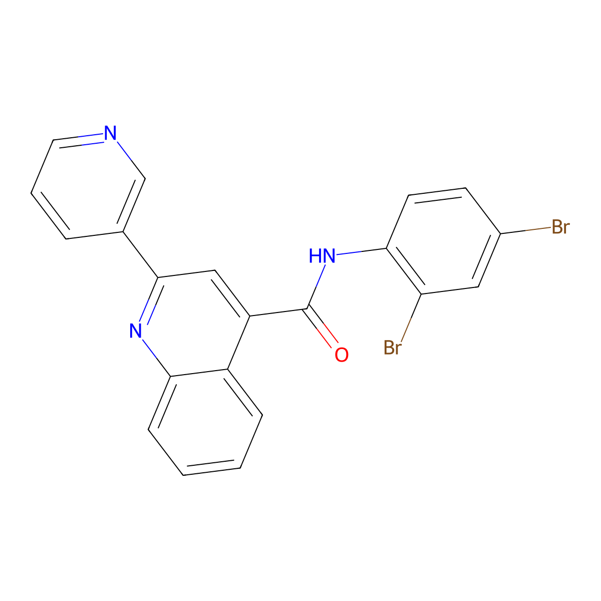 N-(2,4-dibromophenyl)-2-(pyridin-3-yl)quinoline-4-carboxamide molecular structure, CAS 1144480-52-3