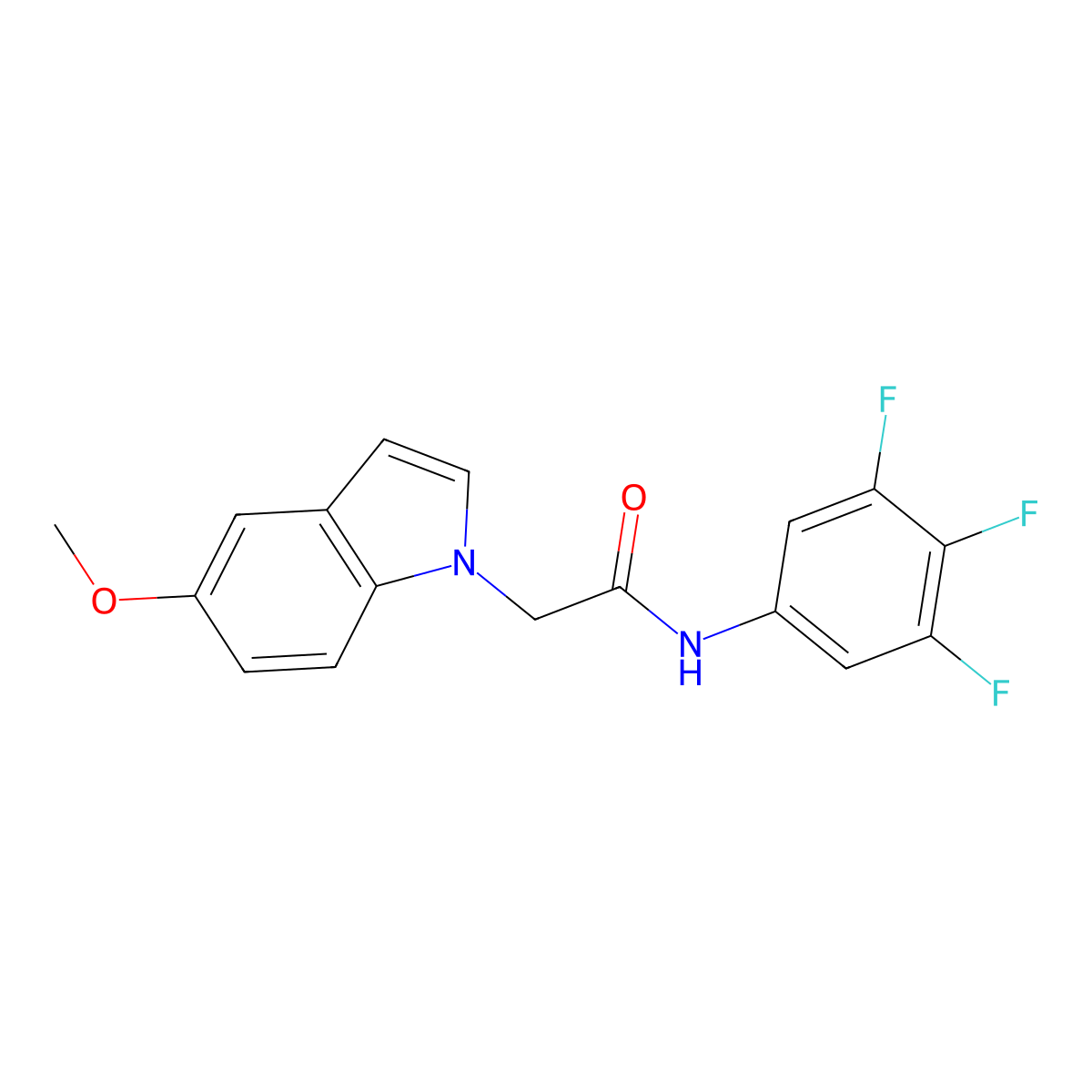 2-(5-methoxy-1H-indol-1-yl)-N-(3,4,5-trifluorophenyl)acetamide molecular structure, CAS 1144480-58-9