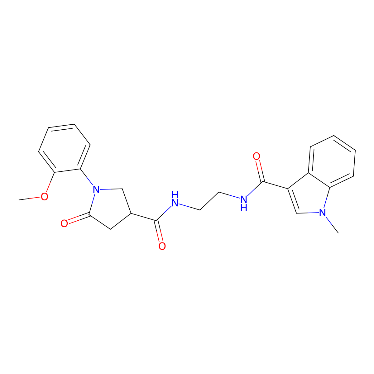 N-[2-({[1-(2-methoxyphenyl)-5-oxopyrrolidin-3-yl]carbonyl}amino)ethyl]-1-methyl-1H-indole-3-carboxamide molecular structure, CAS 1144480-62-5