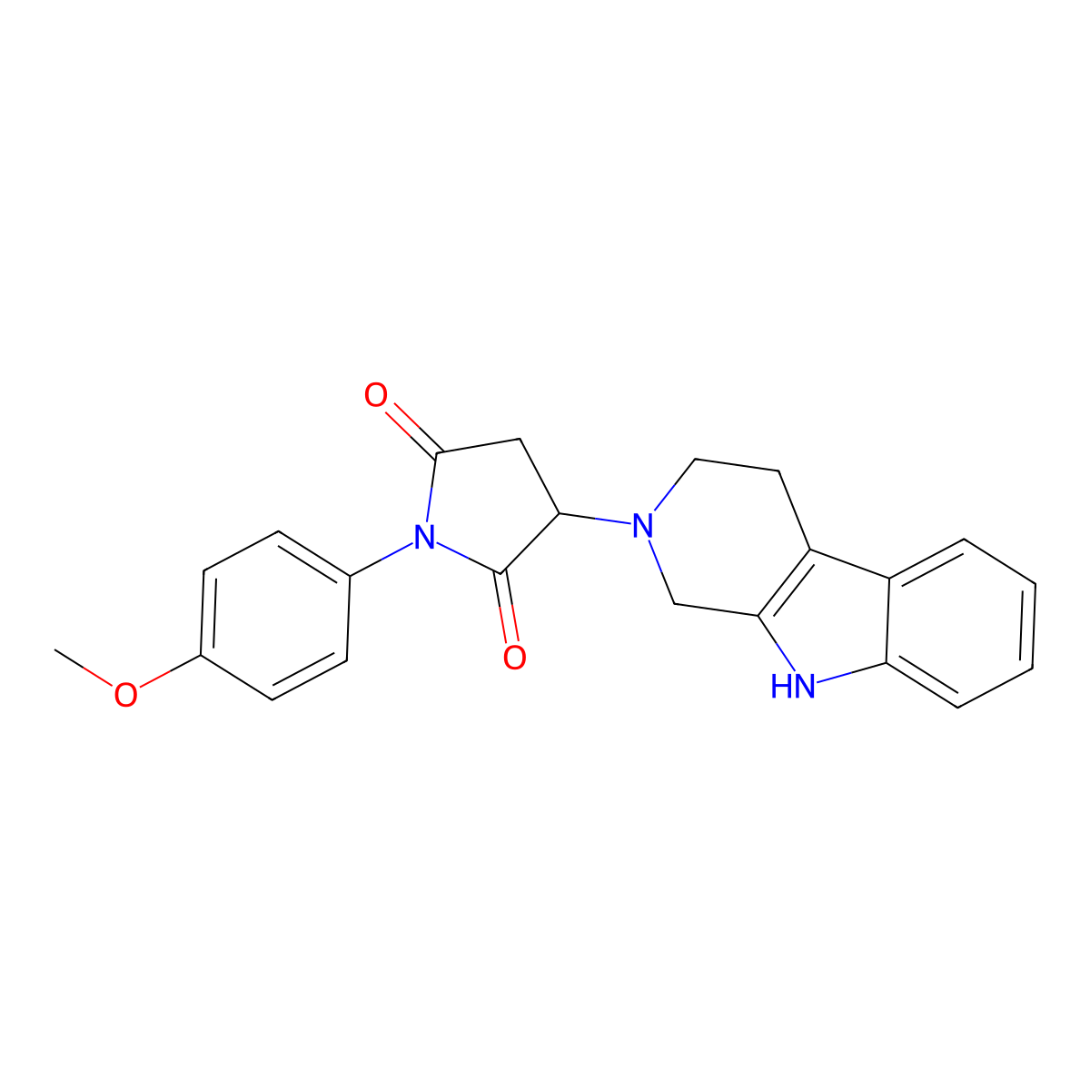 1-(4-methoxyphenyl)-3-(1,3,4,9-tetrahydro-2H-beta-carbolin-2-yl)pyrrolidine-2,5-dione molecular structure, CAS 1144480-82-9