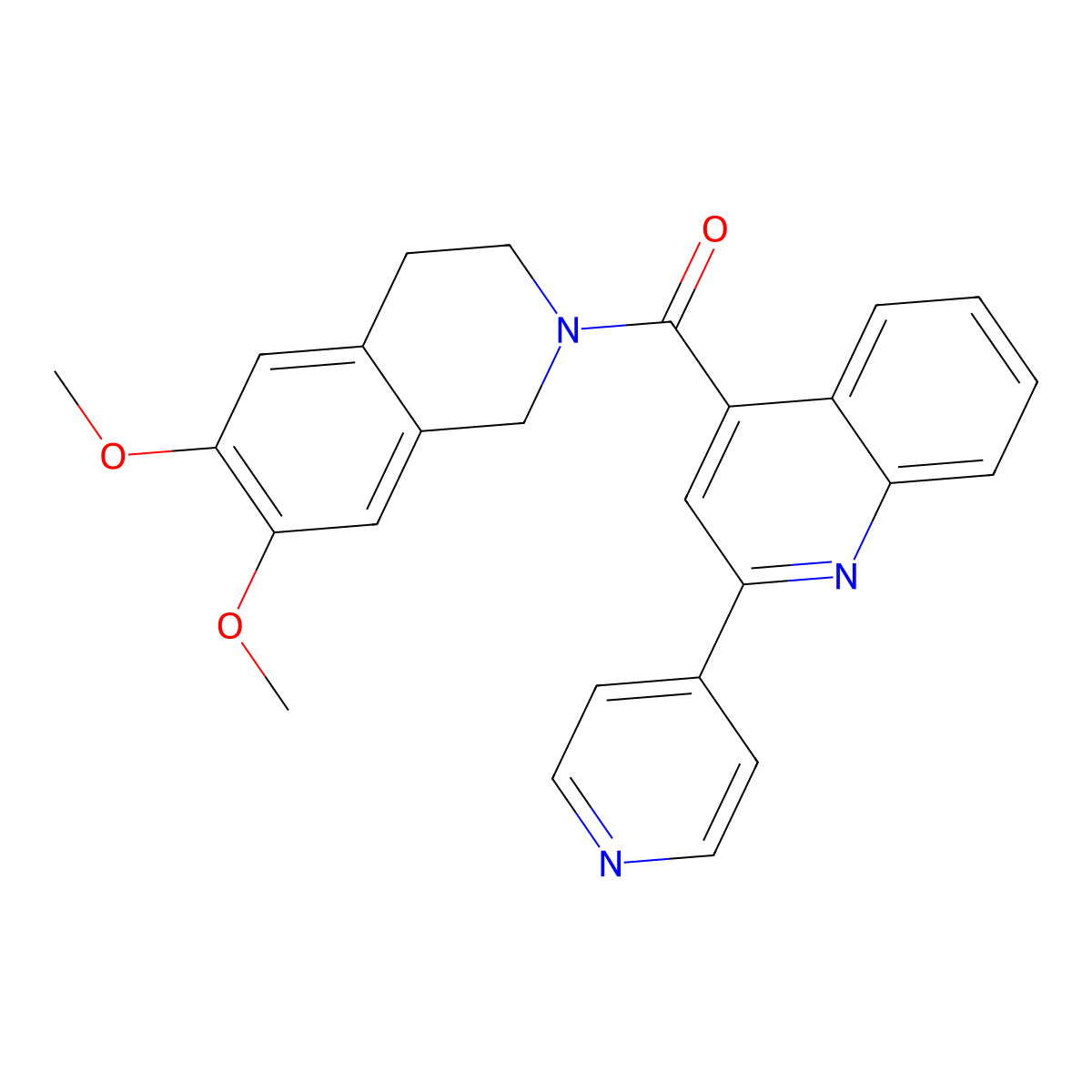 [6,7-dimethoxy-3,4-dihydro-2(1H)-isoquinolinyl][2-(4-pyridyl)-4-quinolyl]methanone molecular structure, CAS 1144480-91-0