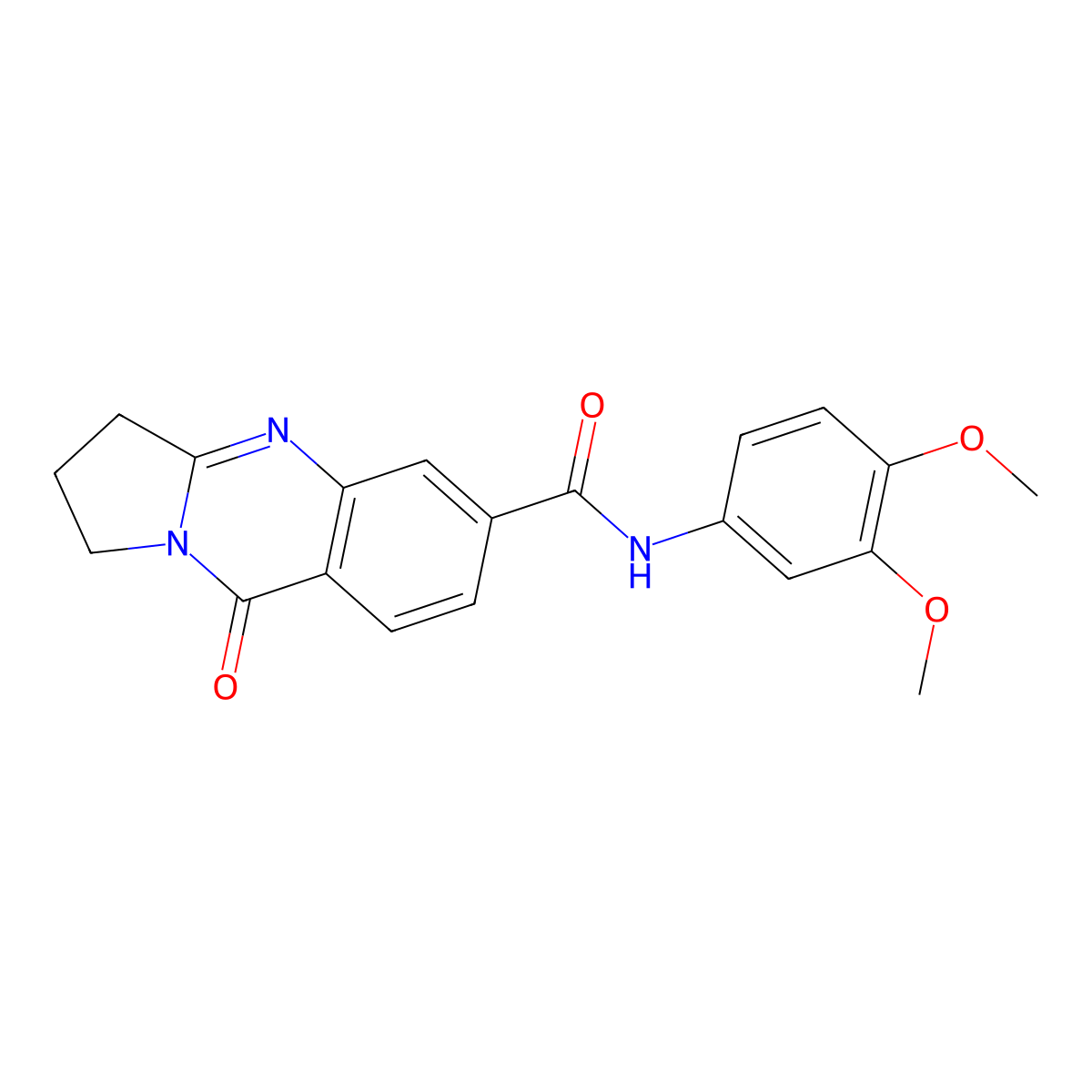 N-(3,4-dimethoxyphenyl)-9-oxo-1,2,3,9-tetrahydropyrrolo[2,1-b]quinazoline-6-carboxamide molecular structure, CAS 1144481-09-3