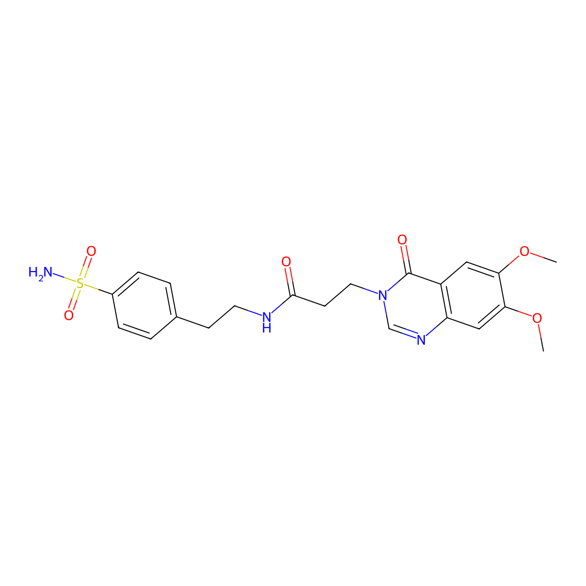 3-(6,7-dimethoxy-4-oxoquinazolin-3(4H)-yl)-N-[2-(4-sulfamoylphenyl)ethyl]propanamide molecular structure, CAS 1144481-28-6