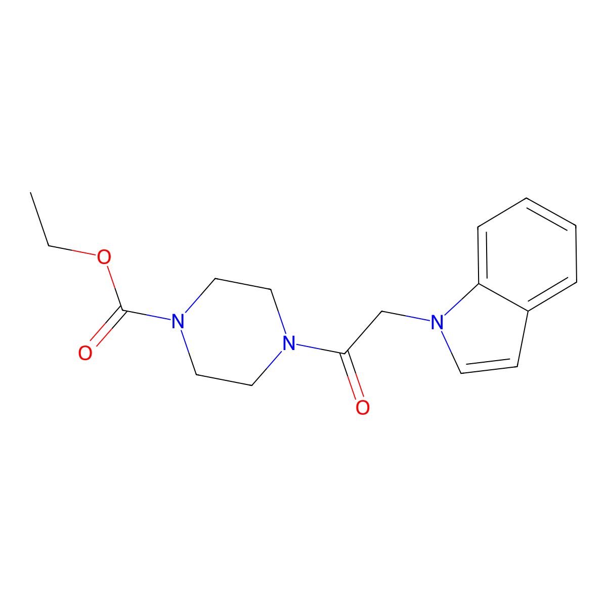 ethyl 4-(1H-indol-1-ylacetyl)piperazine-1-carboxylate molecular structure, CAS 1144481-41-3