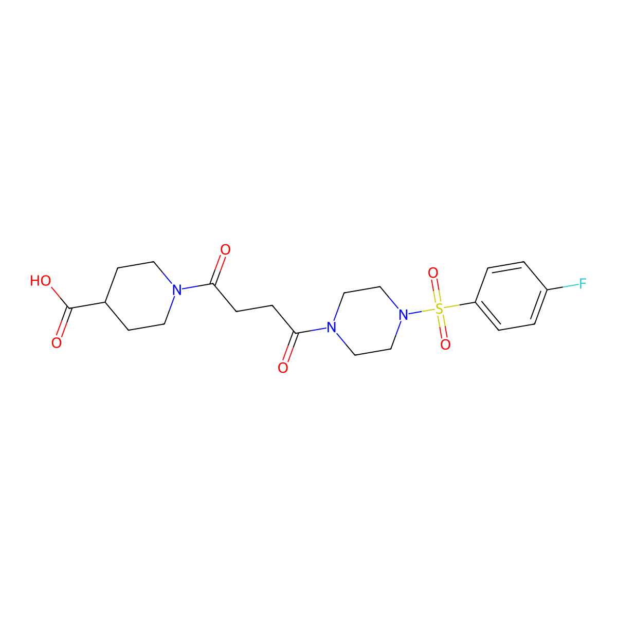 1-(4-{4-[(4-Fluorophenyl)sulfonyl]piperazin-1-yl}-4-oxobutanoyl)piperidine-4-carboxylic acid molecular structure, CAS 1144481-69-5