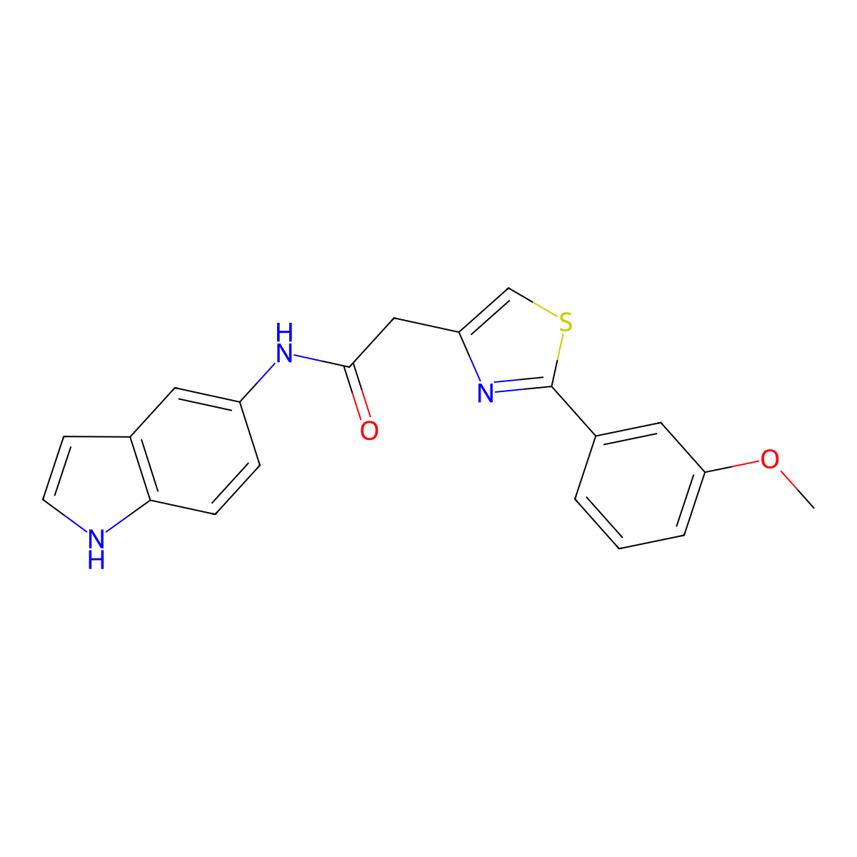 N-(1H-indol-5-yl)-2-[2-(3-methoxyphenyl)-1,3-thiazol-4-yl]acetamide molecular structure, CAS 1144481-72-0