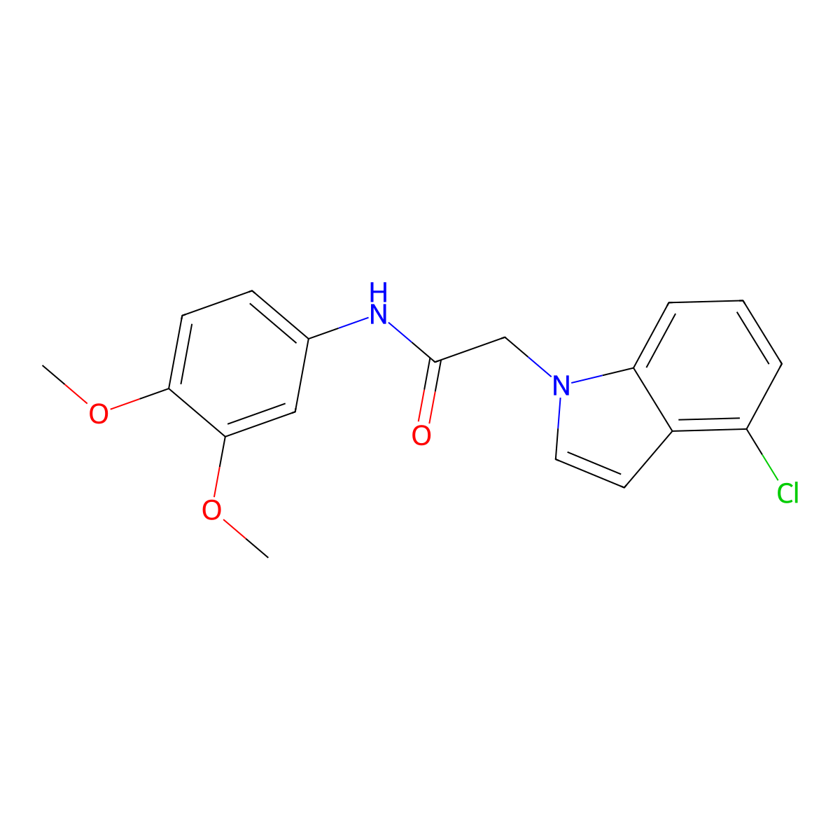2-(4-chloro-1H-indol-1-yl)-N-(3,4-dimethoxyphenyl)acetamide molecular structure, CAS 1144481-79-7