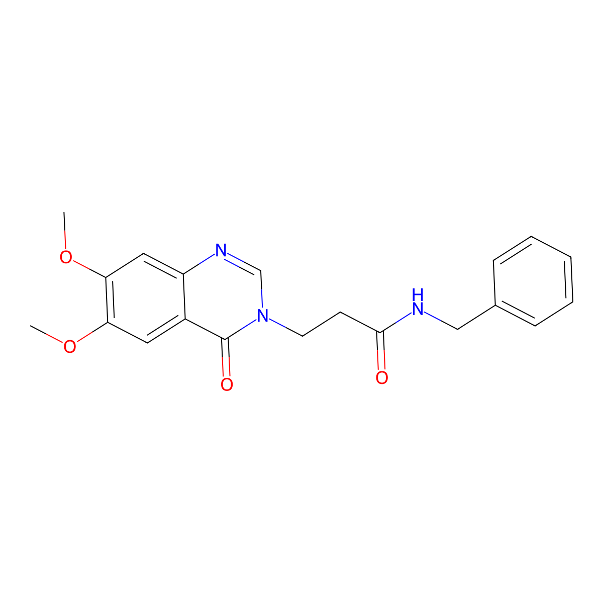 N-benzyl-3-(6,7-dimethoxy-4-oxoquinazolin-3(4H)-yl)propanamide molecular structure, CAS 1144481-80-0