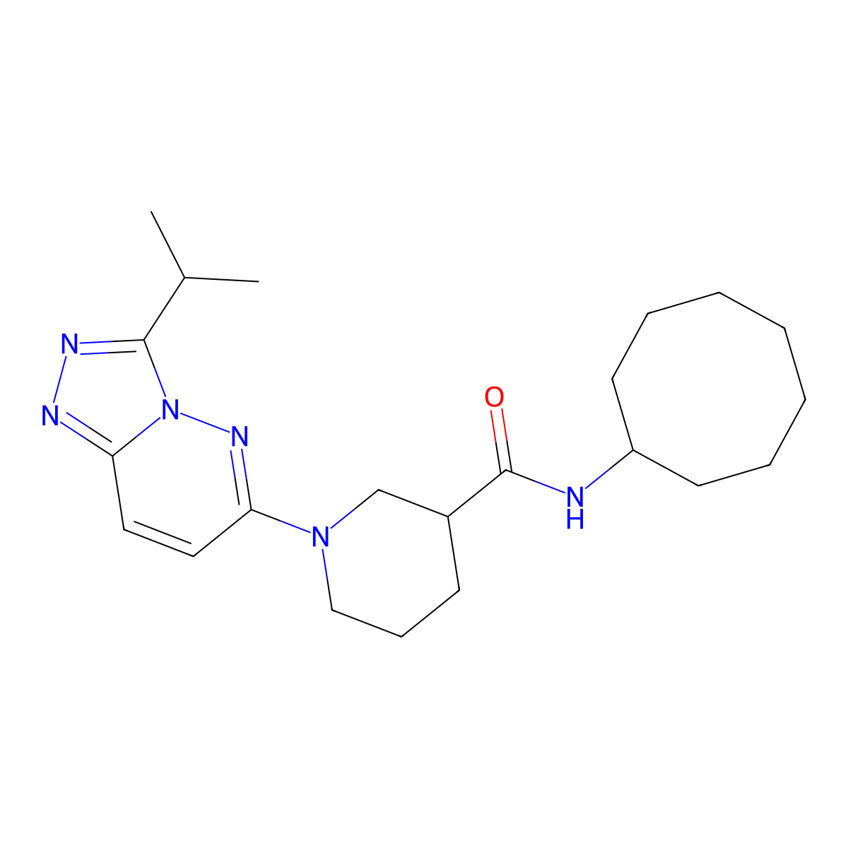 N-cyclooctyl-1-[3-(propan-2-yl)[1,2,4]triazolo[4,3-b]pyridazin-6-yl]piperidine-3-carboxamide molecular structure, CAS 1144481-89-9