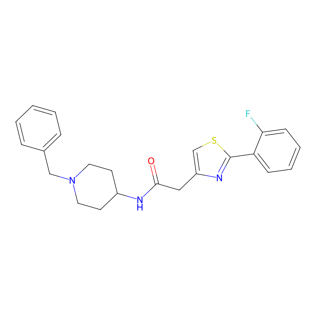 N-(1-benzylpiperidin-4-yl)-2-[2-(2-fluorophenyl)-1,3-thiazol-4-yl]acetamide molecular structure, CAS 1144481-96-8