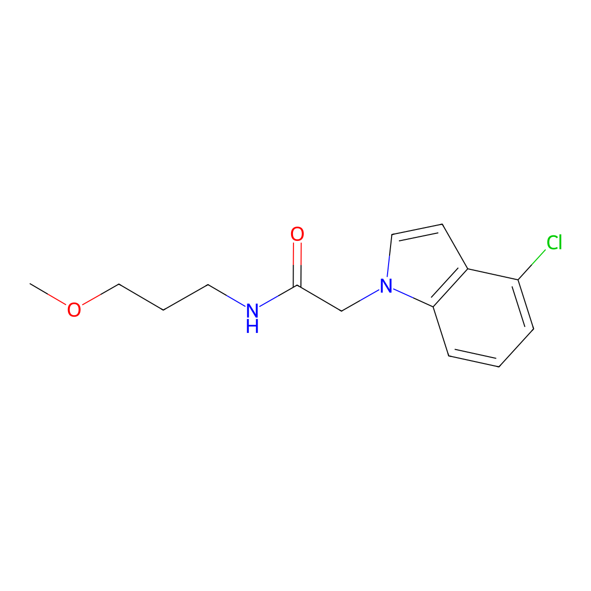 2-(4-chloro-1H-indol-1-yl)-N-(3-methoxypropyl)acetamide molecular structure, CAS 1144482-19-8