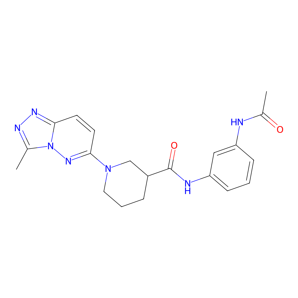 N-[3-(acetylamino)phenyl]-1-(3-methyl[1,2,4]triazolo[4,3-b]pyridazin-6-yl)piperidine-3-carboxamide molecular structure, CAS 1144482-27-8