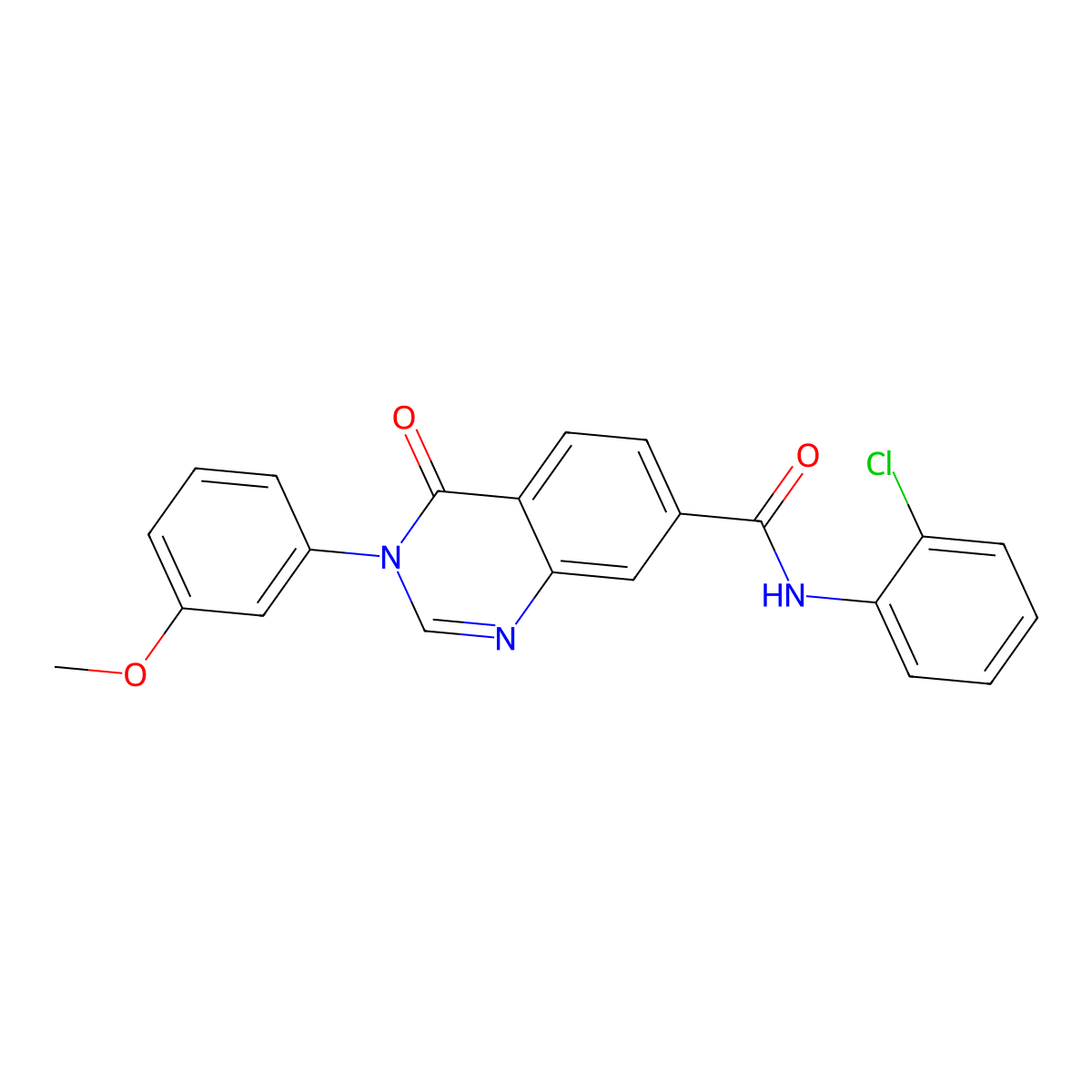 N-(2-chlorophenyl)-3-(3-methoxyphenyl)-4-oxo-3,4-dihydroquinazoline-7-carboxamide molecular structure, CAS 1144482-29-0