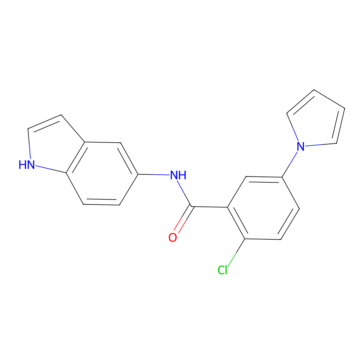 2-chloro-N-(1H-indol-5-yl)-5-(1H-pyrrol-1-yl)benzamide molecular structure, CAS 1144482-33-6
