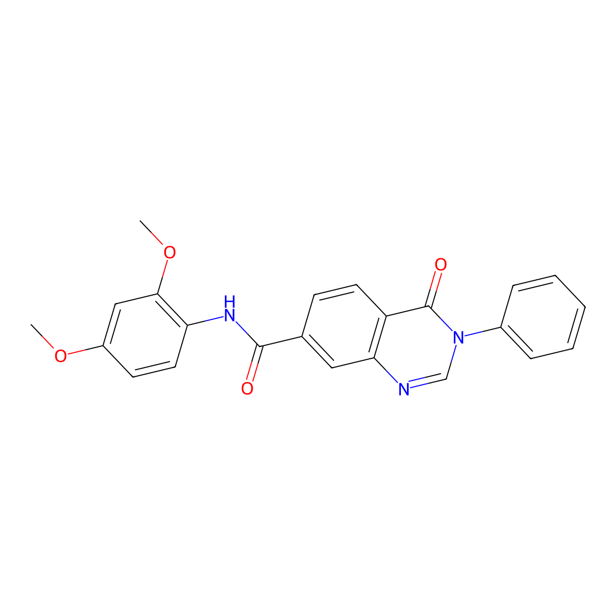 N-(2,4-dimethoxyphenyl)-4-oxo-3-phenyl-3,4-dihydroquinazoline-7-carboxamide molecular structure, CAS 1144482-40-5