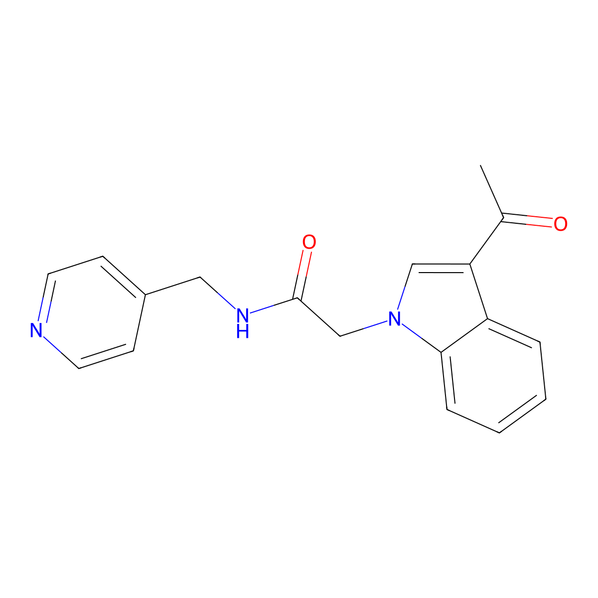 2-(3-acetyl-1H-indol-1-yl)-N-(pyridin-4-ylmethyl)acetamide molecular structure, CAS 1144482-44-9