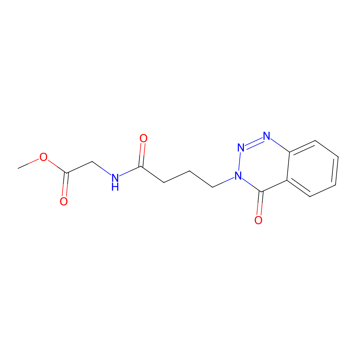 methyl 2-({4-[4-oxo-1,2,3-benzotriazin-3(4H)-yl]butanoyl}amino)acetate molecular structure, CAS 1144482-46-1