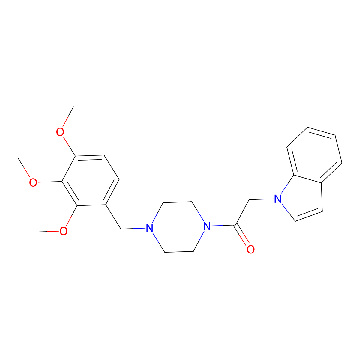 1-{2-oxo-2-[4-(2,3,4-trimethoxybenzyl)-1-piperazinyl]ethyl}-1H-indole molecular structure, CAS 1144482-50-7