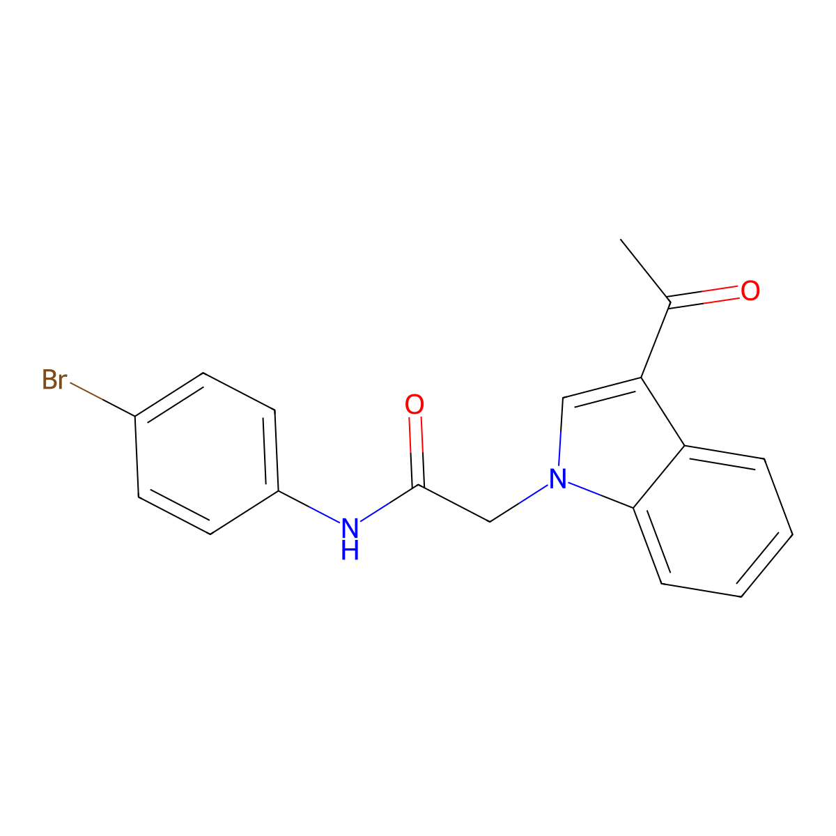 2-(3-acetyl-1H-indol-1-yl)-N-(4-bromophenyl)acetamide molecular structure, CAS 1144482-71-2