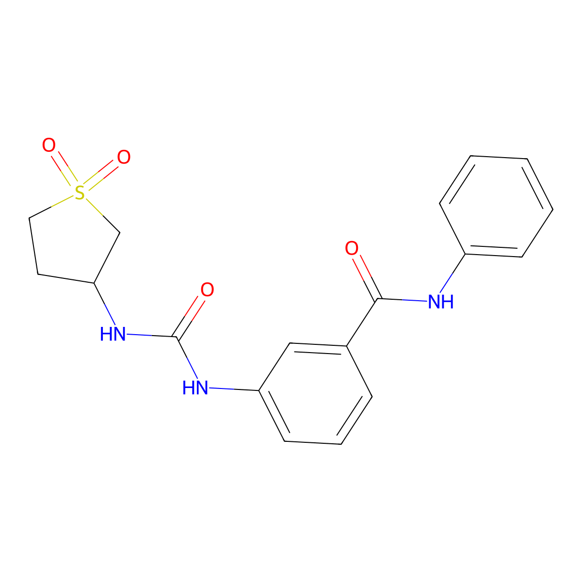 3-{[(1,1-dioxidotetrahydrothiophen-3-yl)carbamoyl]amino}-N-phenylbenzamide molecular structure, CAS 1144482-90-5