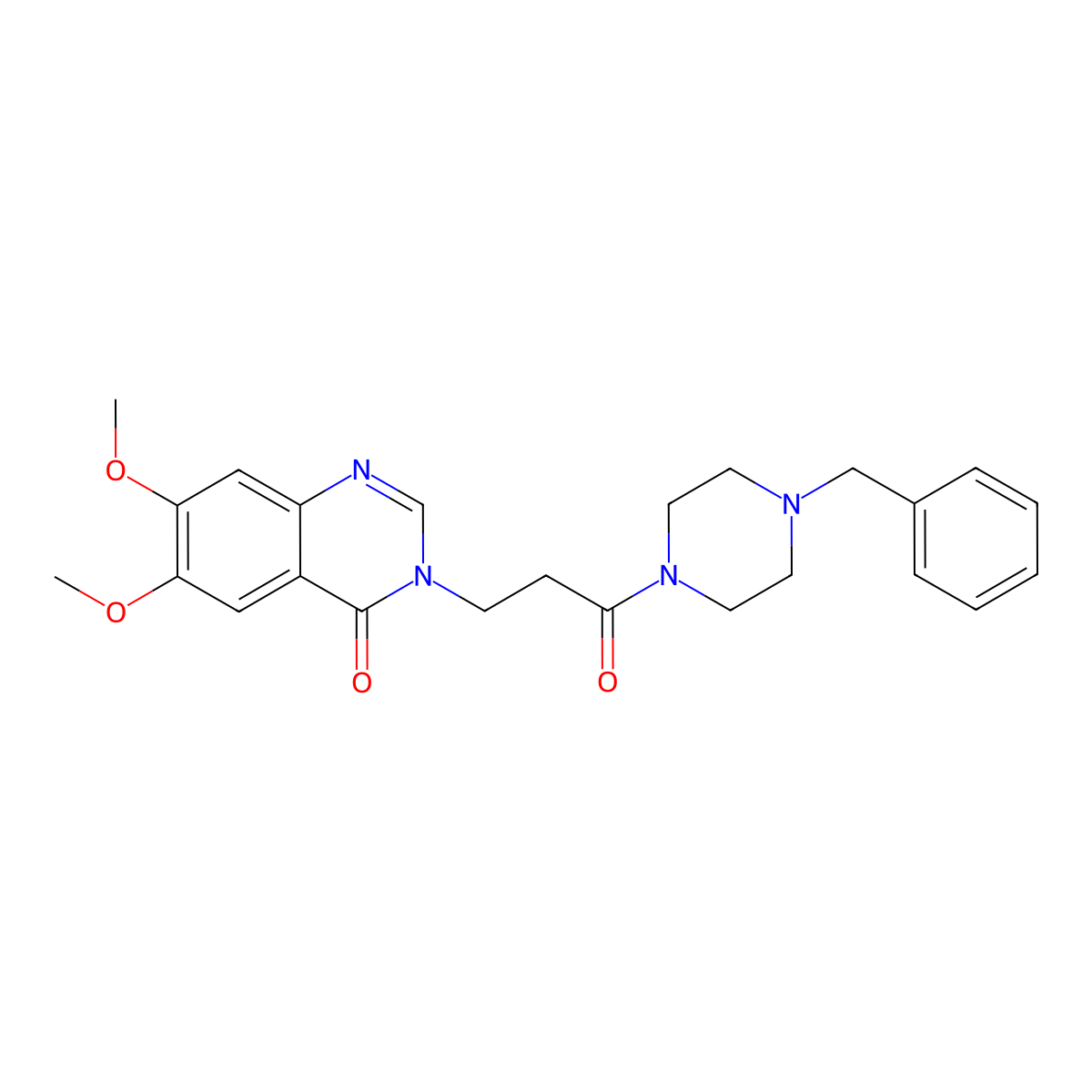 3-[3-(4-benzylpiperazin-1-yl)-3-oxopropyl]-6,7-dimethoxyquinazolin-4(3H)-one molecular structure, CAS 1144483-02-2