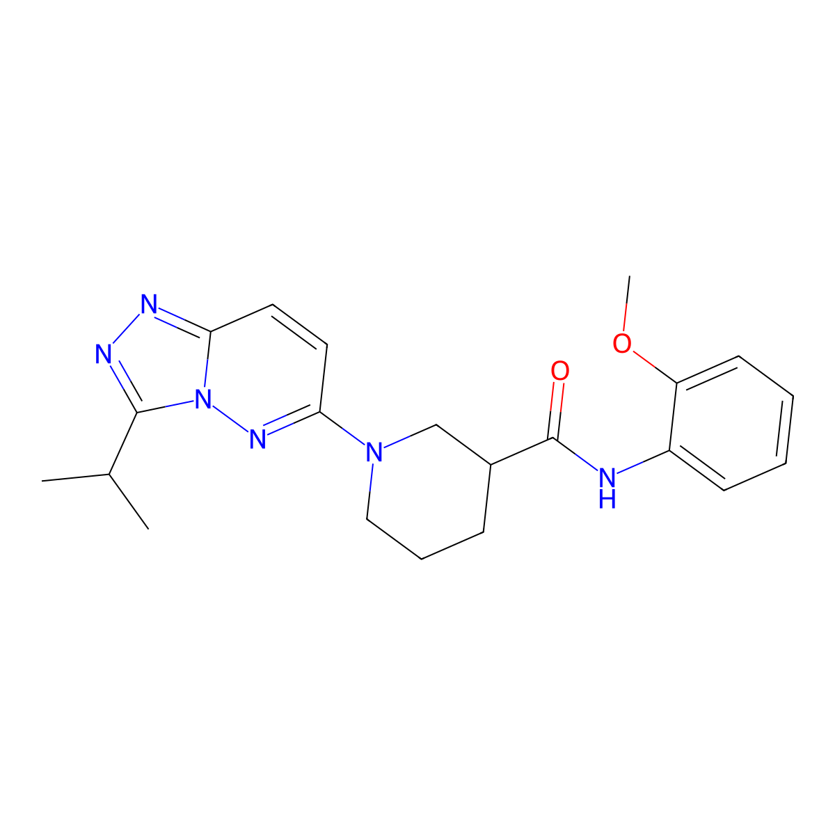 N-(2-methoxyphenyl)-1-[3-(propan-2-yl)[1,2,4]triazolo[4,3-b]pyridazin-6-yl]piperidine-3-carboxamide molecular structure, CAS 1144483-12-4