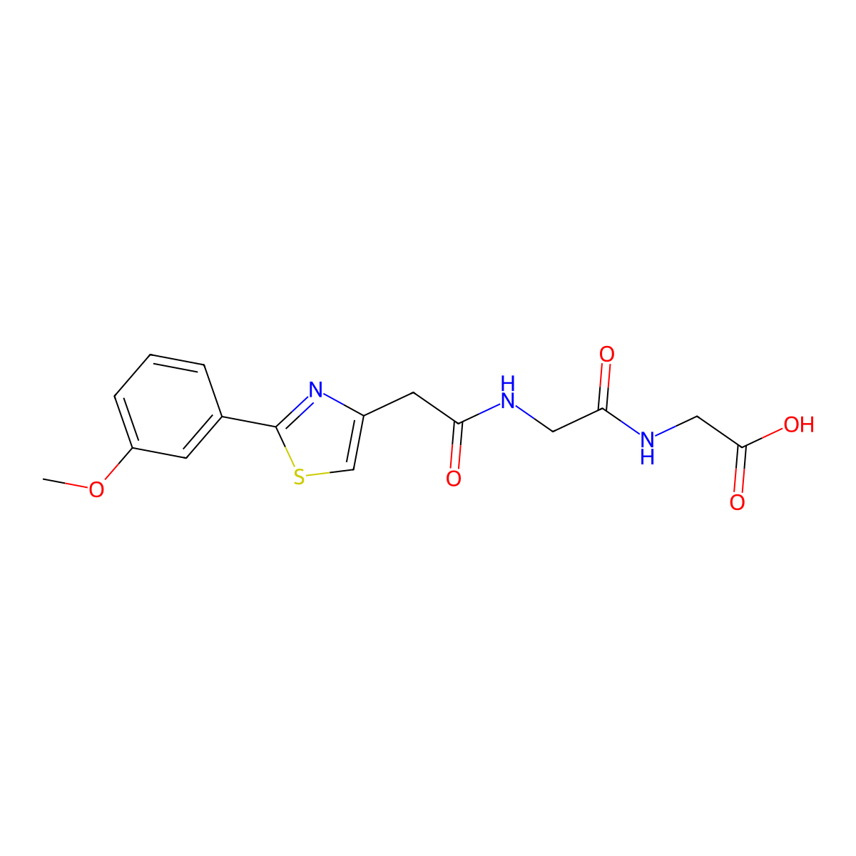 N-{[2-(3-methoxyphenyl)-1,3-thiazol-4-yl]acetyl}glycylglycine molecular structure, CAS 1144483-15-7