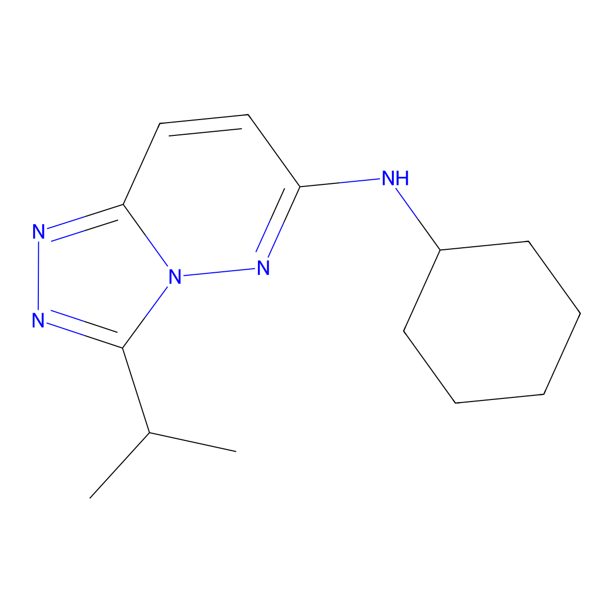 N-cyclohexyl-3-(propan-2-yl)[1,2,4]triazolo[4,3-b]pyridazin-6-amine molecular structure, CAS 1144483-50-0