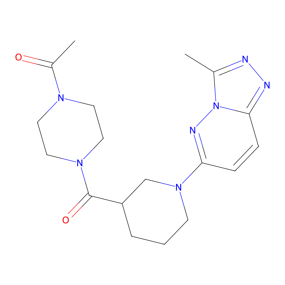 1-(4-{[1-(3-Methyl[1,2,4]triazolo[4,3-b]pyridazin-6-yl)piperidin-3-yl]carbonyl}piperazin-1-yl)ethanone molecular structure, CAS 1144483-87-3