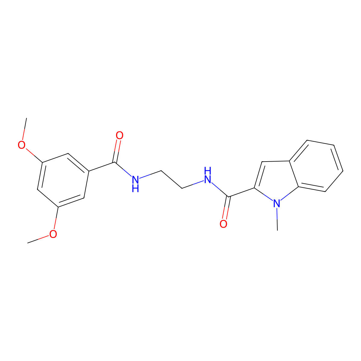 N-(2-{[(3,5-dimethoxyphenyl)carbonyl]amino}ethyl)-1-methyl-1H-indole-2-carboxamide molecular structure, CAS 1144483-99-7