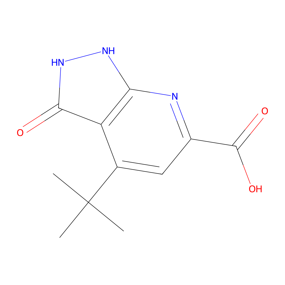 4-(tert-butyl)-3-oxo-2,3-dihydro-1H-pyrazolo[3,4-b]pyridine-6-carboxylic acid molecular structure, CAS 1144484-03-6